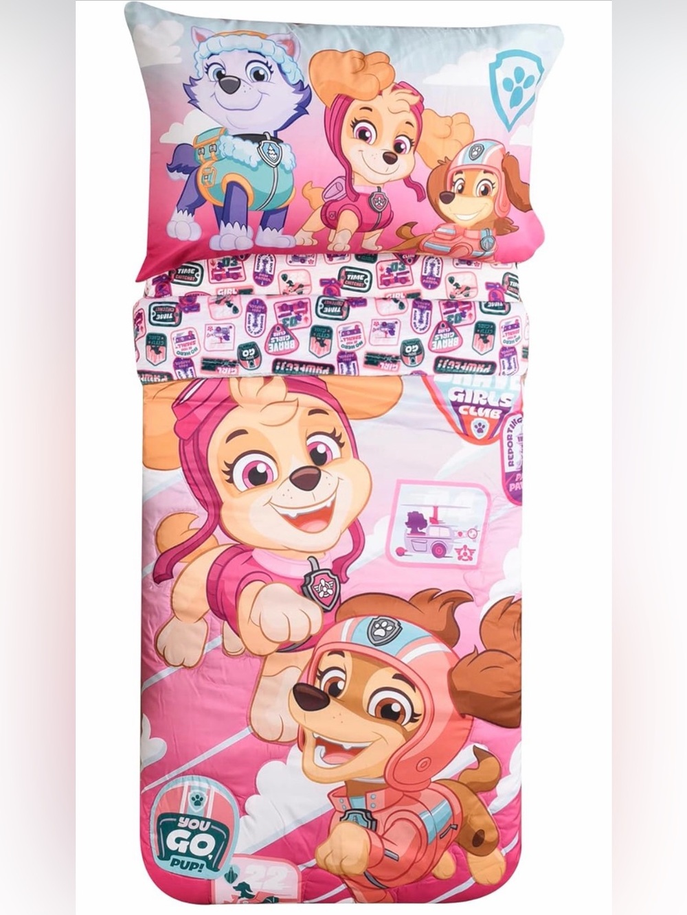 Paw Patrol Crib Toddler Kids Bedding Set Featuring Skye & Friends